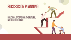 Illustration of leaders helping others climb toward growth, representing succession planning and future leadership readiness